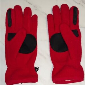 Lands' End Women's Red Fleece Gloves